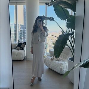 Zara cropped bomber jacket (skirt sold separately)